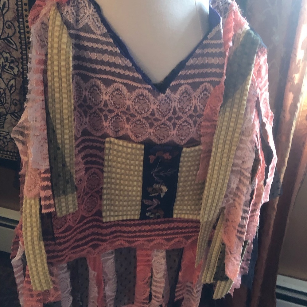 Bohemian Black fringe & Orange Lace Crossbody Bag Multi color embroidered detail - Picture 5 of 17